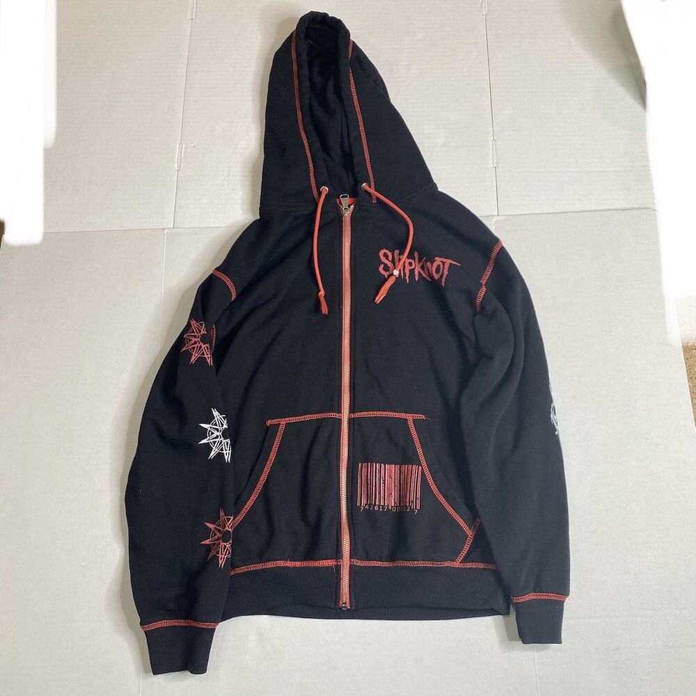 Slipknot Faces Contrast Hoodie Sweatshirt Adult Medium Double Sided Stitch Rare